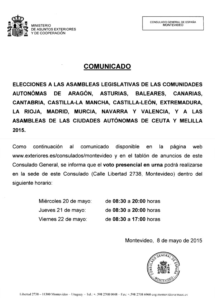 comunicado elecciones